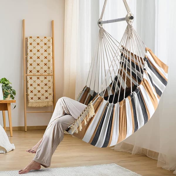 Hammock Chair Hanging Seat 2-Pillows Included, Durable Stainless