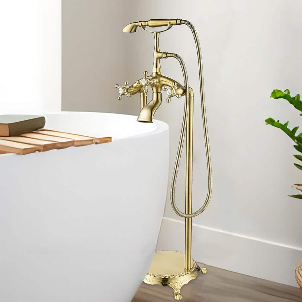 Upiker Single Handle Claw Foot Freestanding Tub Faucet With Shower Diverter Spout Tub Faucet 9704