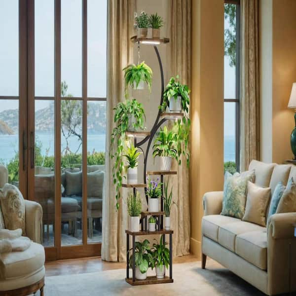 Seafuloy Black-B S-Shape Decorative Stand, Indoor Plant Shelf