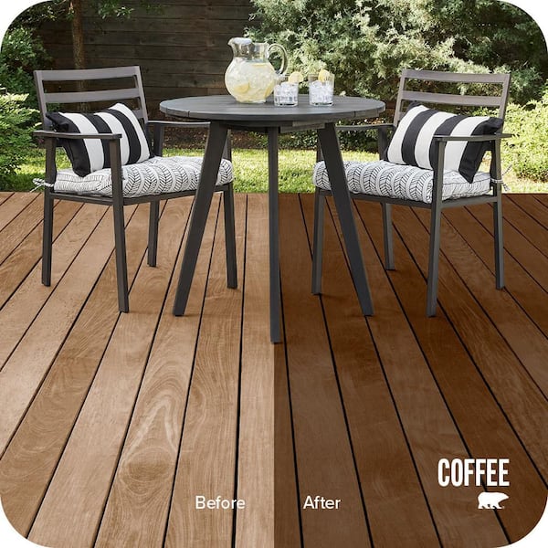 5 gal. #ST-103 Coffee Semi-Transparent Waterproofing Exterior Wood Stain and Sealer