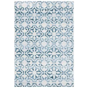 Isabella Navy/Ivory 4 ft. x 6 ft. Distressed Medallion Area Rug