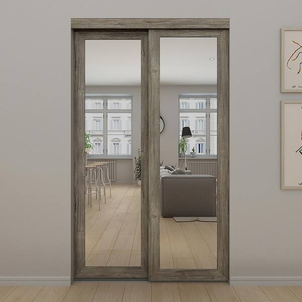 72 In X 80 5 Antique Fusion Xl Mirror Sliding Closet Door E07280co159x The Home Depot 72 In X 80 5 Antique Fusion Xl, Glass Sliding Closet Doors At Home Depot