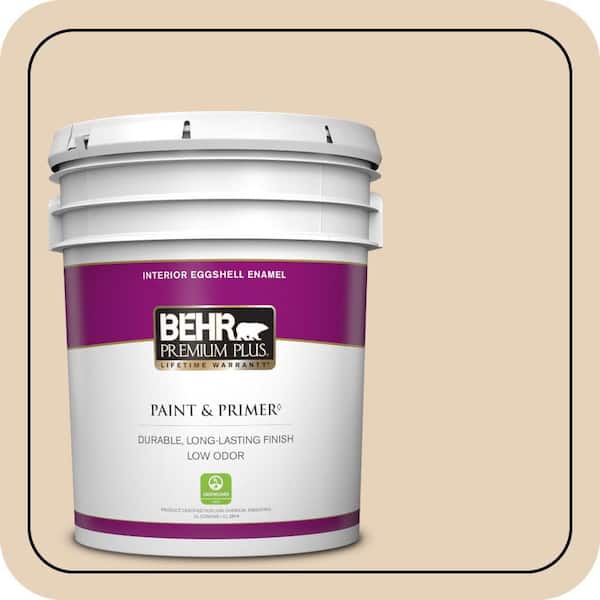 BEHR PREMIUM PLUS 5 gal. #ECC-53-1 Mown Hay Eggshell Enamel Low Odor Interior Paint & Primer