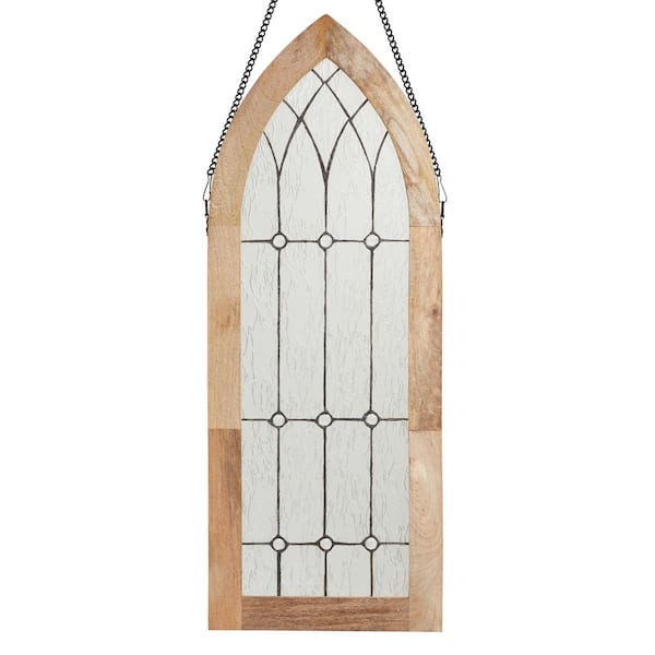 River of Goods 36 in. H Victorian Arched Clear Textured Glass Window Panel