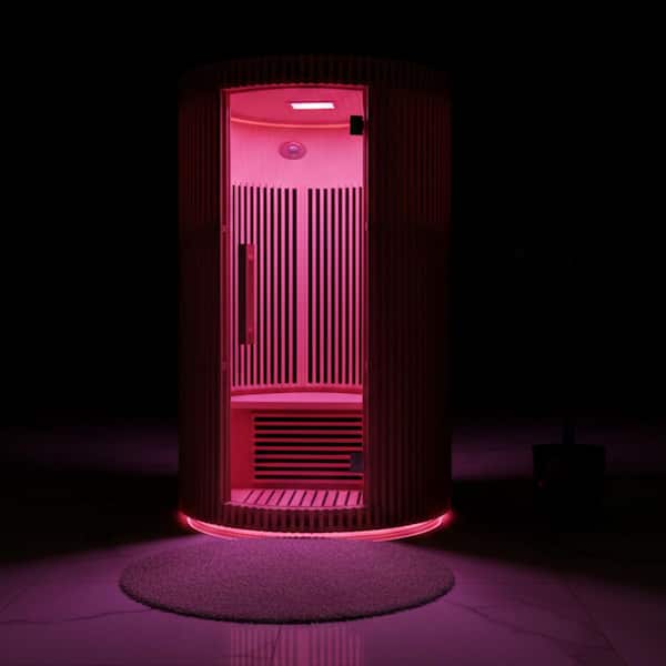SaunaSpa 1-2-Person Round Infrared Sauna with Canadian Hemlock