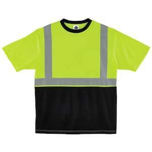 Large Hi Vis Lime Black Front T-Shirt