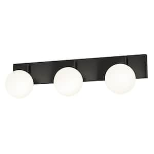 Metropolitan 7.3 in. 3-Lighs Black LED Vanity Light