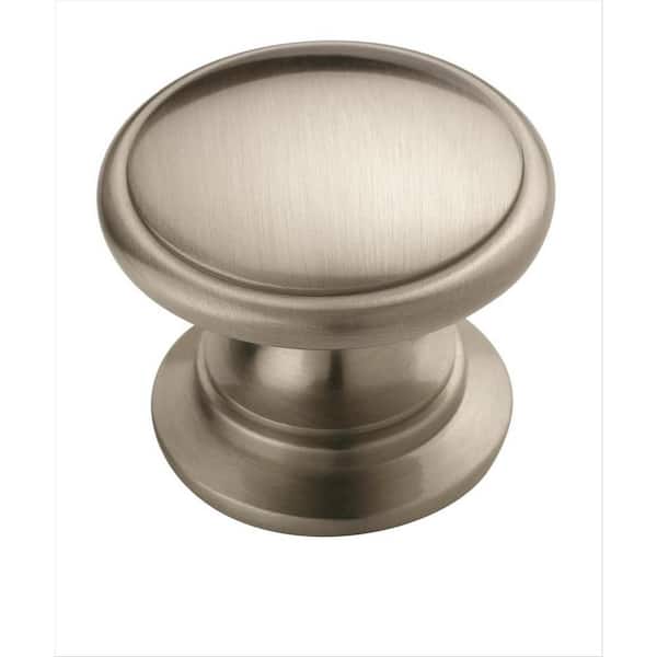 Amerock 10-Pack Ravino 1 1/4 in.  32mm  Traditional Satin Nickel Round Cabinet Knobs