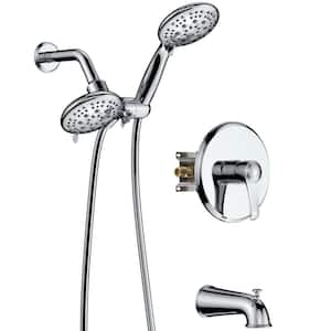 2-In-1 Single-Handle 5-Spray Tub and Shower Faucet Handheld Combo with 4 in. Shower Head in Chrome(Valve Included)
