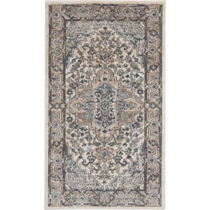 Concerto Ivory/Grey 2 ft. x 4 ft. Persian Modern Kitchen Area Rug