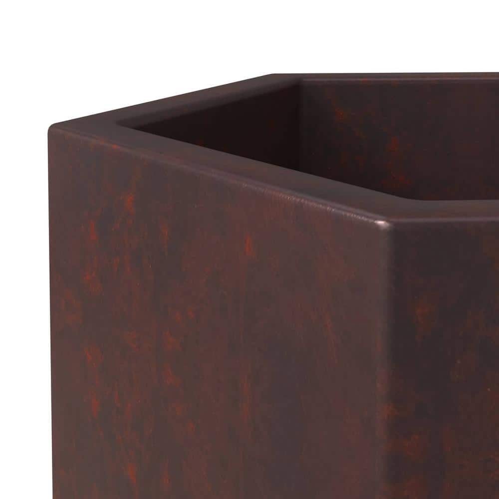 Thicket Brown Fiberstone Hexagon Planter Pot with Drainage Holes