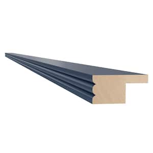 Newport Blue Painted Plywood Shaker Assembled Kitchen Cabinet Light Rail Molding 96 in W x 2 in D x 1 in H