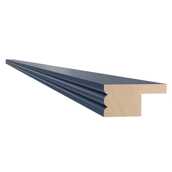 Home Decorators Collection 96 in. W x 2 in. D x 1 in. H Solid Wood Kitchen Cabinet Beaded Light Rail Molding in Mythic Blue