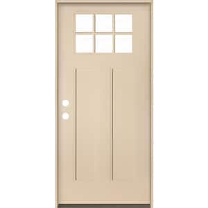 PINNACLE Craftsman 36 in. x 80 in. 6-Lite Right-Hand/Inswing Clear Glass Unfinished Fiberglass Prehung Front Door