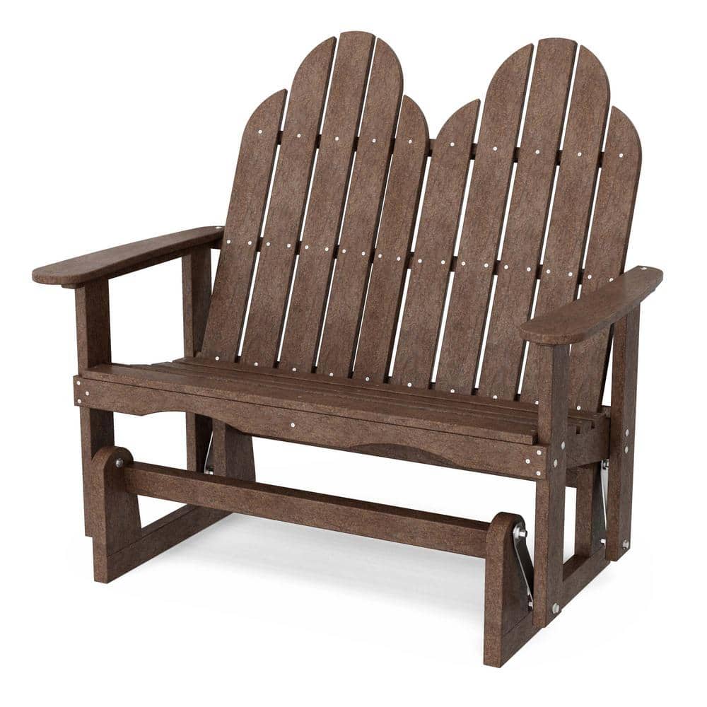 Classic 2-Person Tudor Brown Plastic Outdoor Adirondack Glider price history on PriceWatchPro