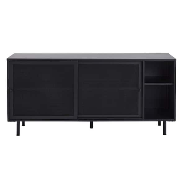 ランキングや新製品 Modern Black Horaz CREATION JAYDEN 63 Sideboard Wood in. キャビネット・サイドボード