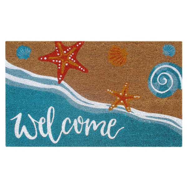 TrafficMaster Welcome Seashore Multi 18 in. x 30 in. Coir Non-Slip Outdoor Door Mat