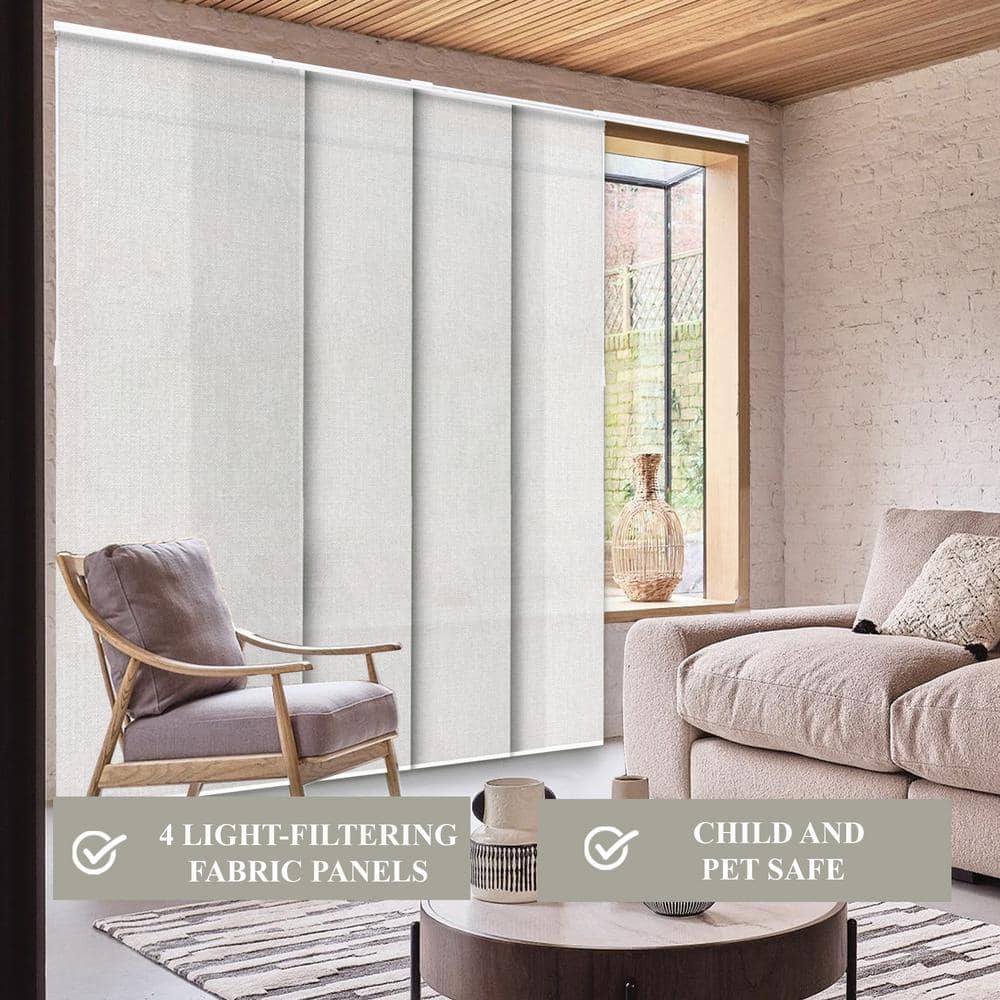 Ballroom White Light Filtering Fabric Panel Track Blind 86" x 96"