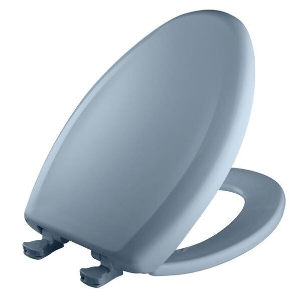 BEMIS Slow Close STA-TITE Elongated Closed Front Toilet Seat in Sky Blue