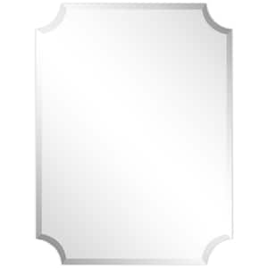Frameless Rectangle Scalloped Beveled Wall Mirror(Product Width in.30 x Product Height in.40)