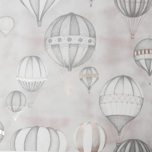 Balloon Fiesta Grey and Rose Gold Removable Wallpaper Sample