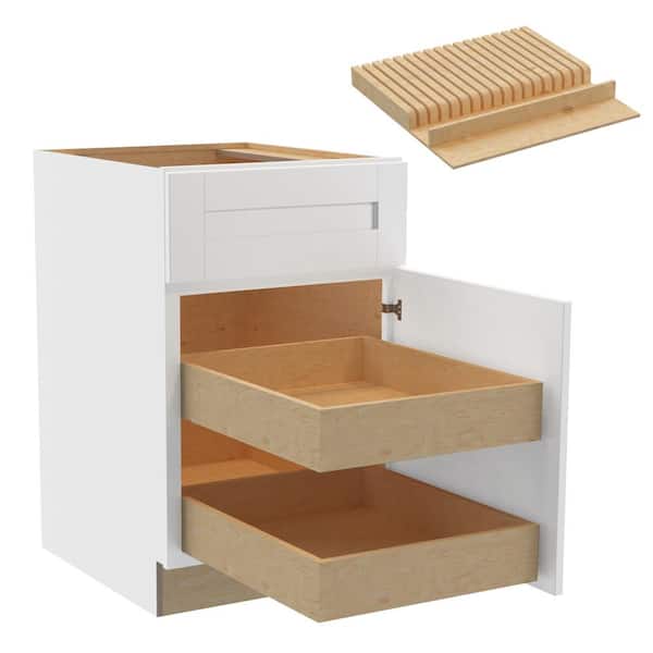 Home Decorators Collection Washington Vesper White Plywood Shaker Assembled Base Kitchen Cabinet Rt 2ROT KB21 W in. 24 D in. 34.5 in. H