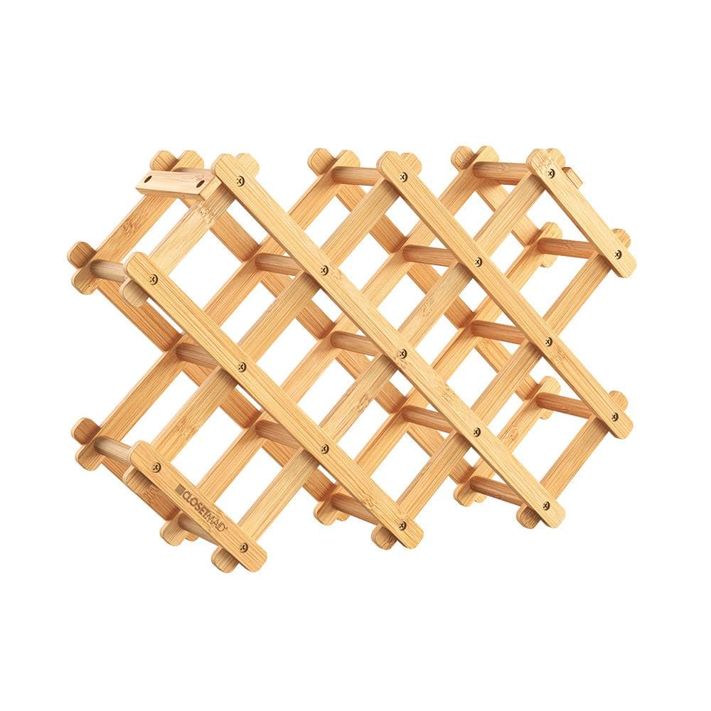 ClosetMaid Bamboo Folding 8-Bottle Wine Rack for Countertops