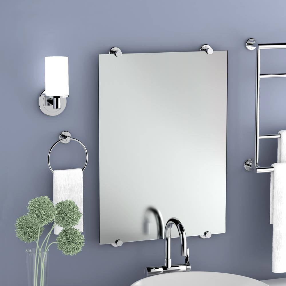 Latitude 30" Satin Nickel Frameless Rectangular Vanity Mirror