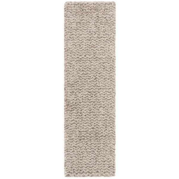 SAFAVIEH Hudson Shag Ivory/Gray 2 ft. x 6 ft. Runner Rug