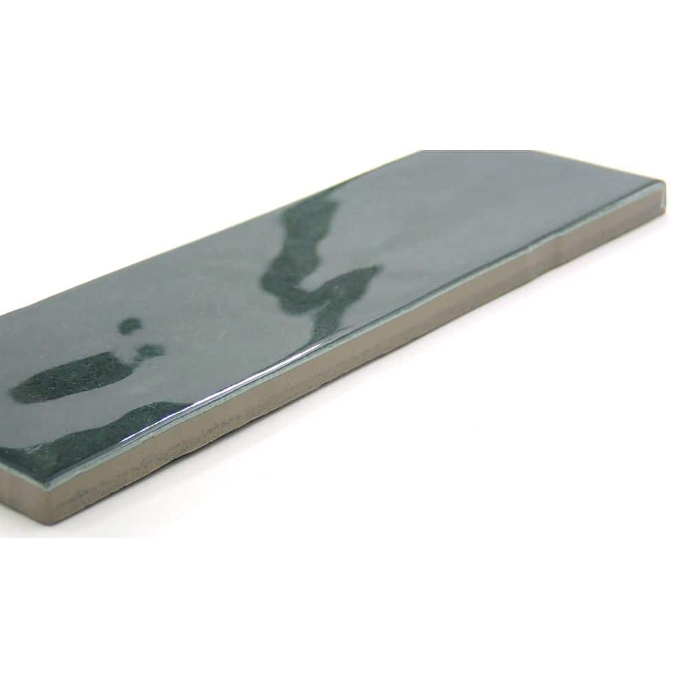 Verde 3x8 Glossy Porcelain Brick Look Wall Tile
