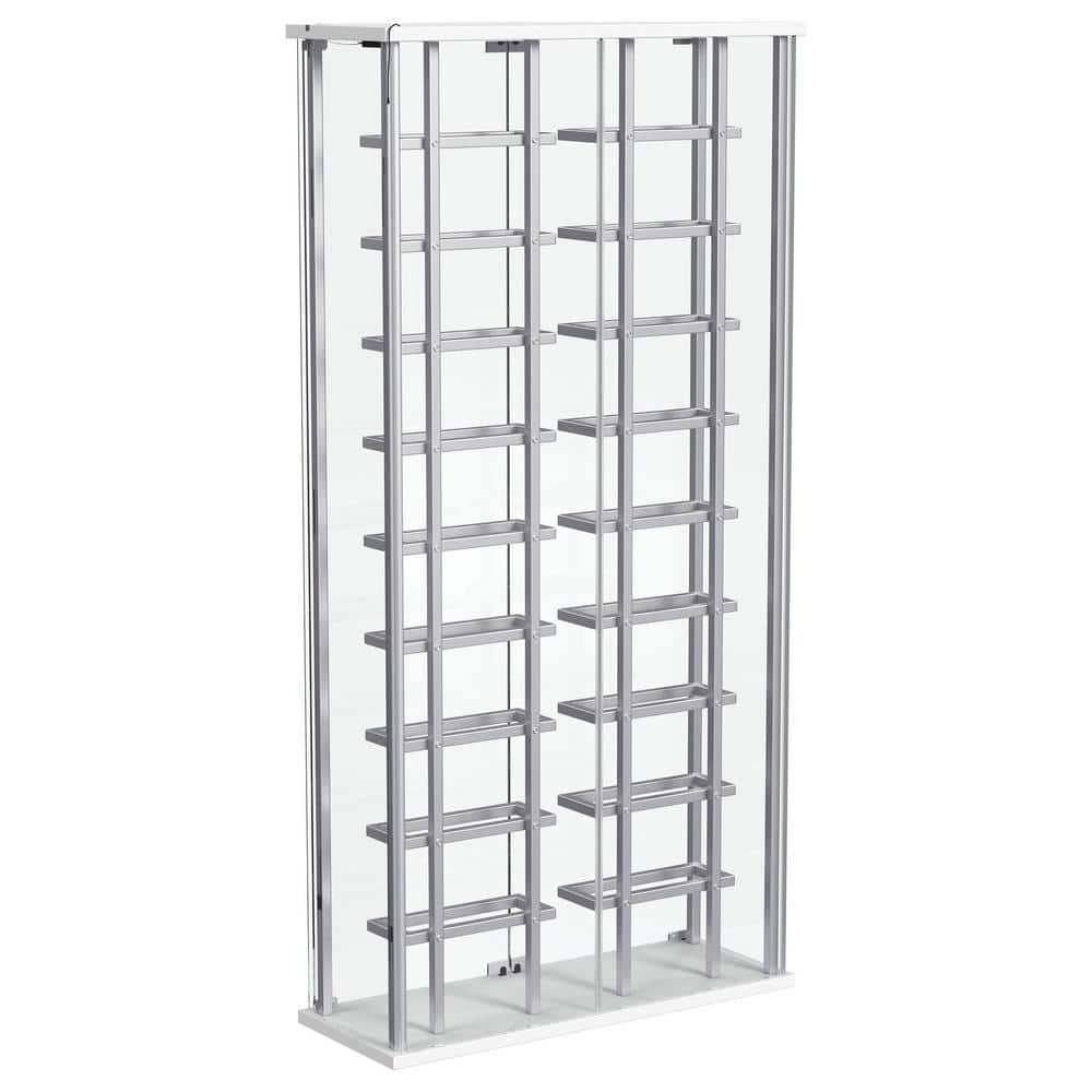 Montara Chrome Tempered Glass Lighted Curio Cabinet