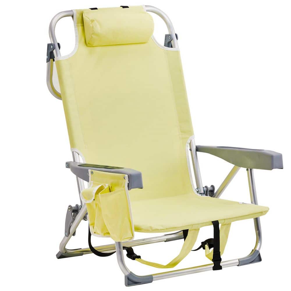 Karl home Yellowish Aluminum Folding Backpack Beach Chair K1G58000553