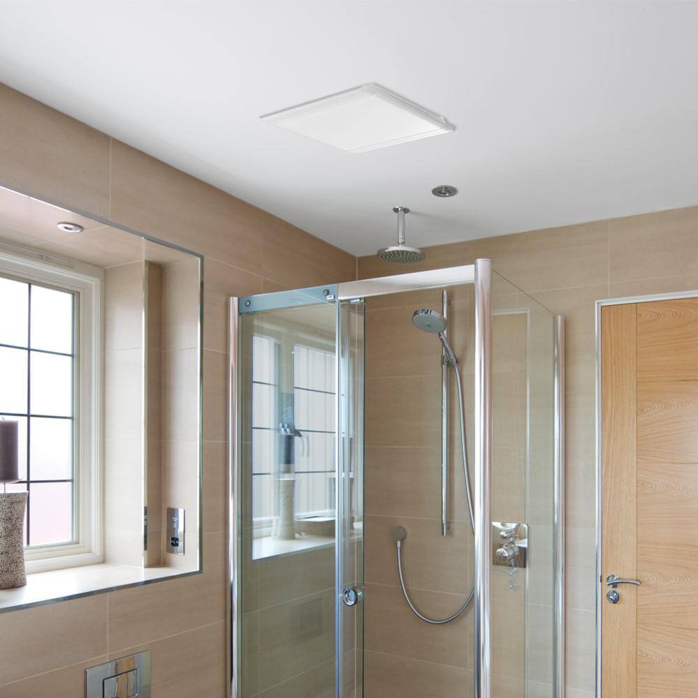 White Modern Ceiling Mount Quiet Bathroom Exhaust Fan