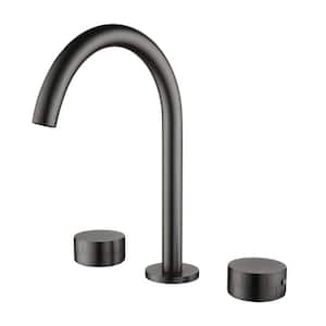 10 in. Widespread 3 Hole Bathroom Faucet Brass in Gunmetal Gray