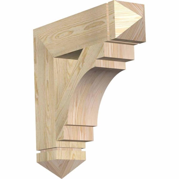 Ekena Millwork 6 in. x 26 in. x 26 in. Douglas Fir Merced Arts and Crafts Rough Sawn Bracket