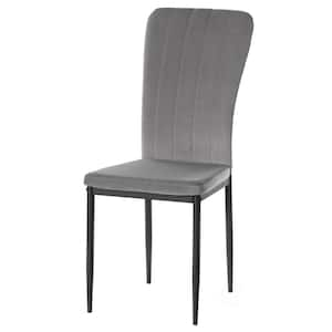 Gray Modern and Contemporary Tufted Velvet Upholstered Accent Dining Chair