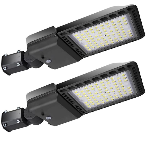 1500-Watt Equivalent Bronze Integrated LED Outdoor Weatherproof Street & Flood Light 39000LM Dusk to Dawn Control 2-PACK