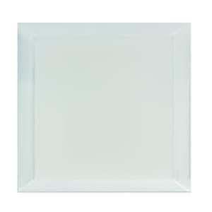 Frosted Elegance Matte Green Blue Beveled Square 8 in. x 8 in. Glass Decorative Wall Tile (16 sq. ft./Case)