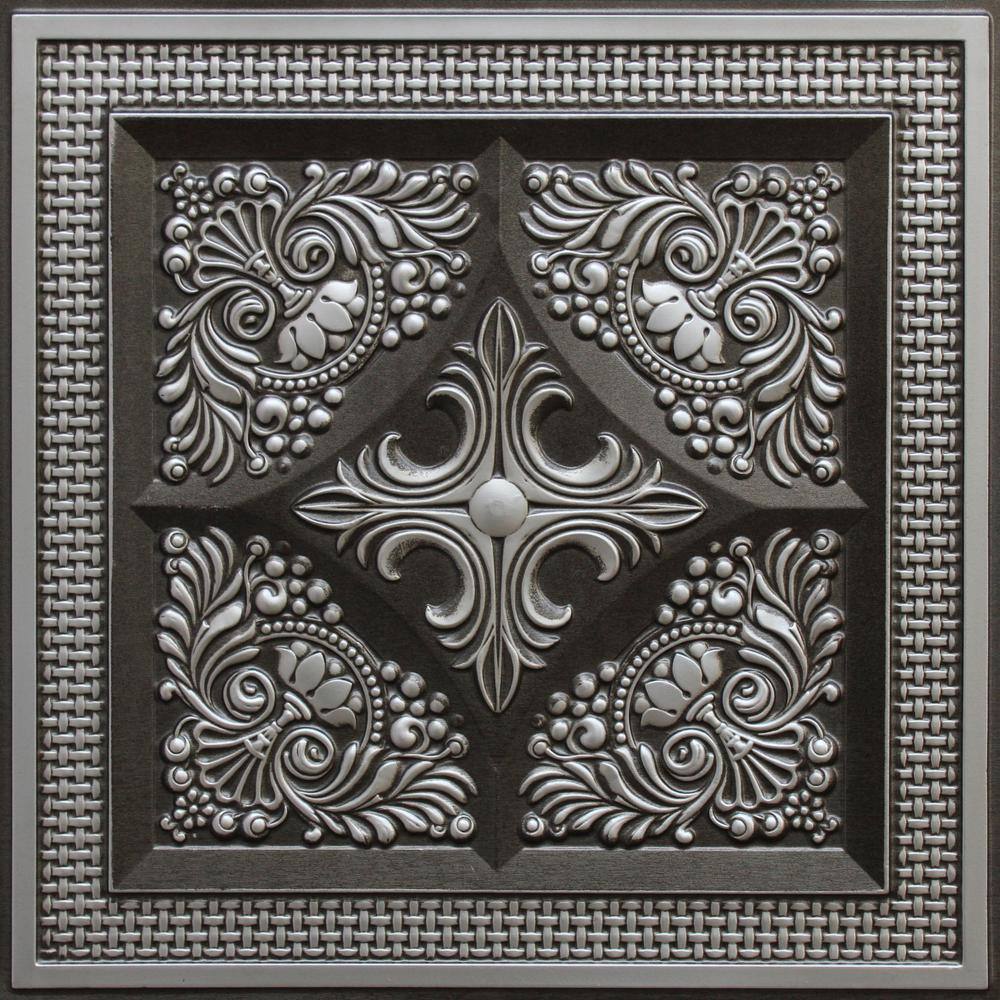 Falkirk Perth Antique Silver 2 ft. x 2 ft. Decorative Rustic Glue Up or Lay In Ceiling Tile (40 sq. ft./case) price history on PriceWatchPro