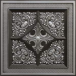Falkirk Perth Antique Silver 2 ft. x 2 ft. Decorative Rustic Glue Up or Lay In Ceiling Tile (40 sq. ft./case)