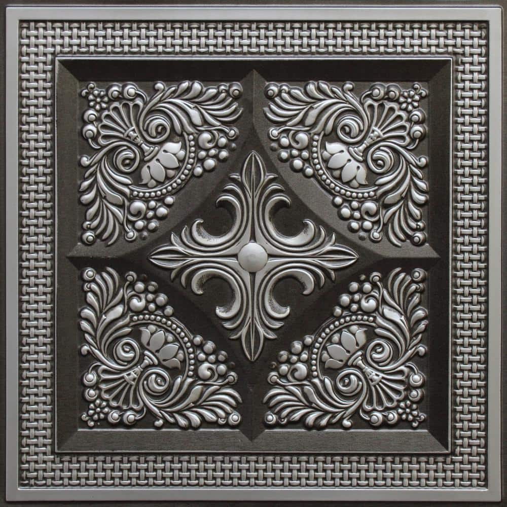 Falkirk Perth Antique Silver 2 ft. x 2 ft. Decorative Rustic Glue Up or Lay In Ceiling Tile (100 sq. ft./case) price history on PriceWatchPro