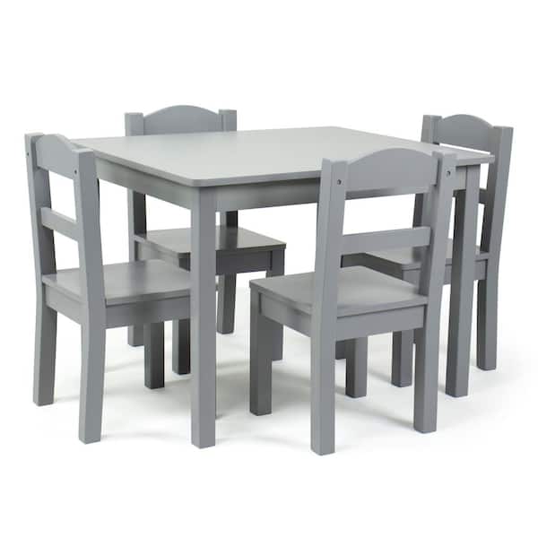 Humble Crew Kids Grey Wood Table And 4, Toddler Craft Table And Chairs