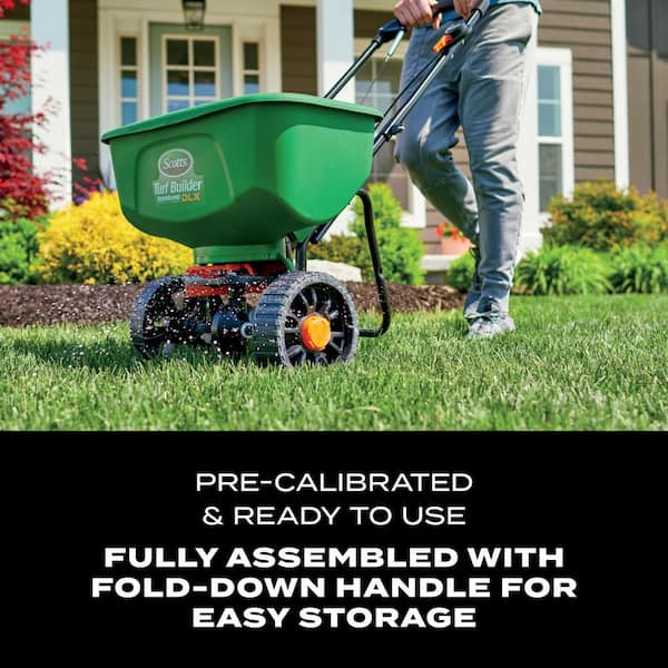 Scotts Turf Builder EdgeGuard DLX Push Broadcast Spreader Holds up