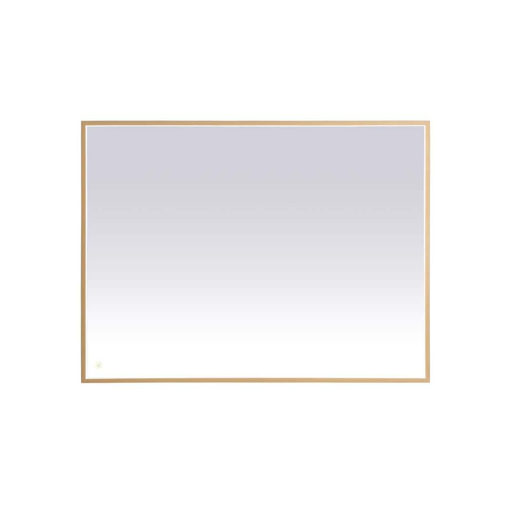 Timeless Home 48 in. W x 36 in. H Aluminum Brass LED Mirror