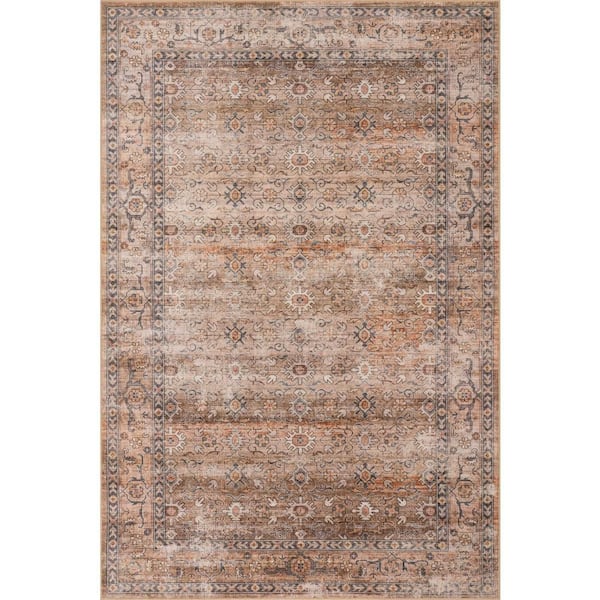 Myrtle Spill Proof Washable Vintage Taupe 8 ft. x 10 ft. Indoor Area Rug