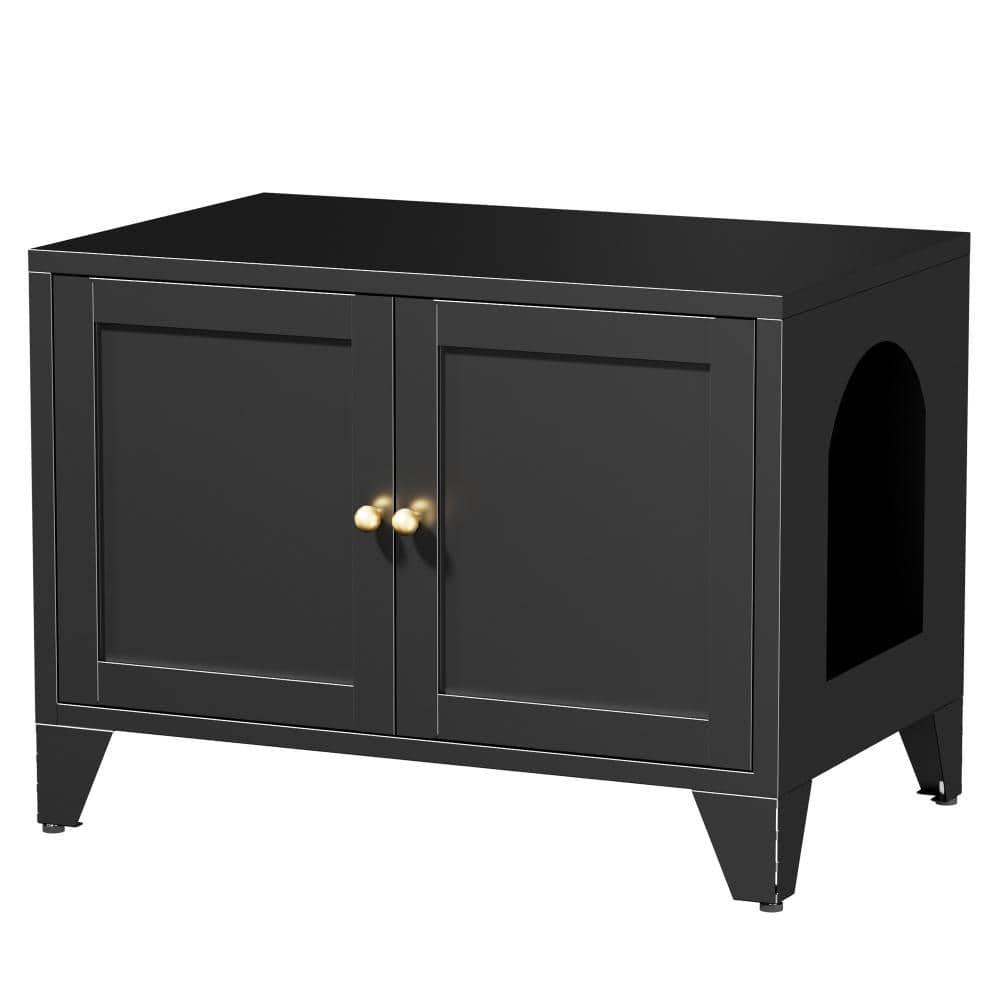Metal Cat Litter Box Enclosure, Hidden Litter Furniture Side Table, Freestanding Pet Washroom Cabinet price history on PriceWatchPro