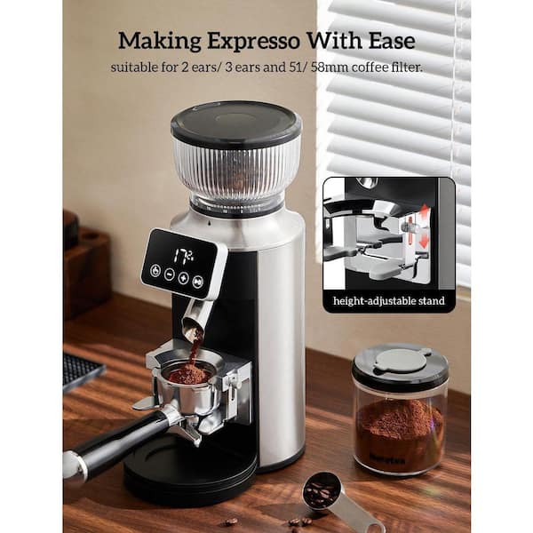 JFVKAF Burr Coffee Grinder 2 in 1 Professional Espresso Grinder