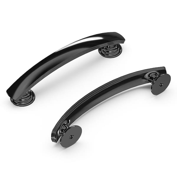 HICKORY HARDWARE American Diner 3-3/4 in. Modern Arch Cabinet Pull Black Nickel Handle for Kitchen, Bathroom, and Furniture (1 Pack)