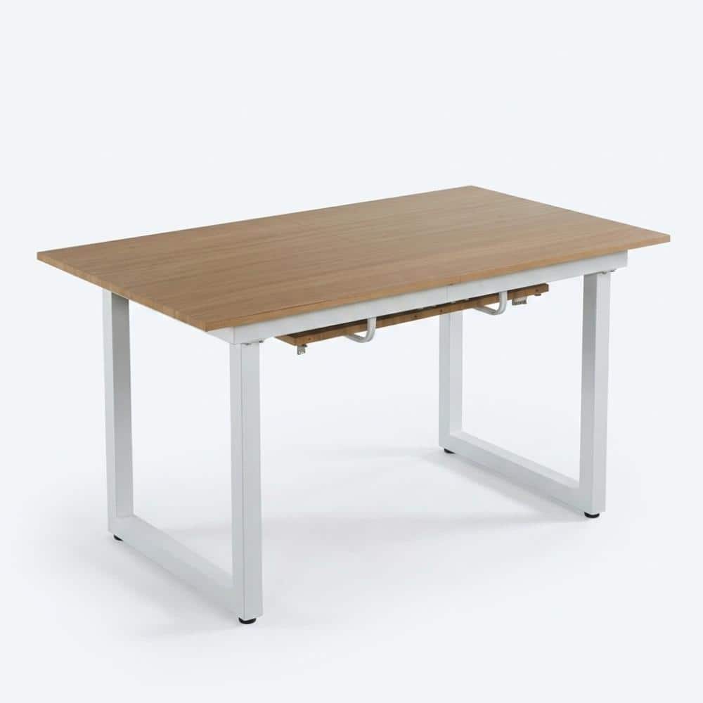 Oak MDF Tabletop 70.86 in. W White Double Pedestal Dining Table Seats 6 price history on PriceWatchPro