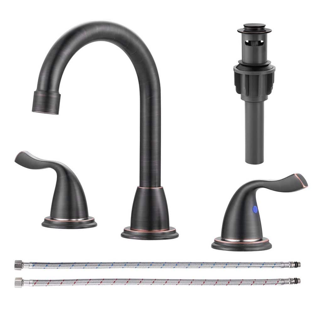 Widespread Double-Handle High-Arc Bathroom Sink Faucet with Pop-Up Drain and 360° Swivel Spout in Oil Rubbed Bronze price history on PriceWatchPro